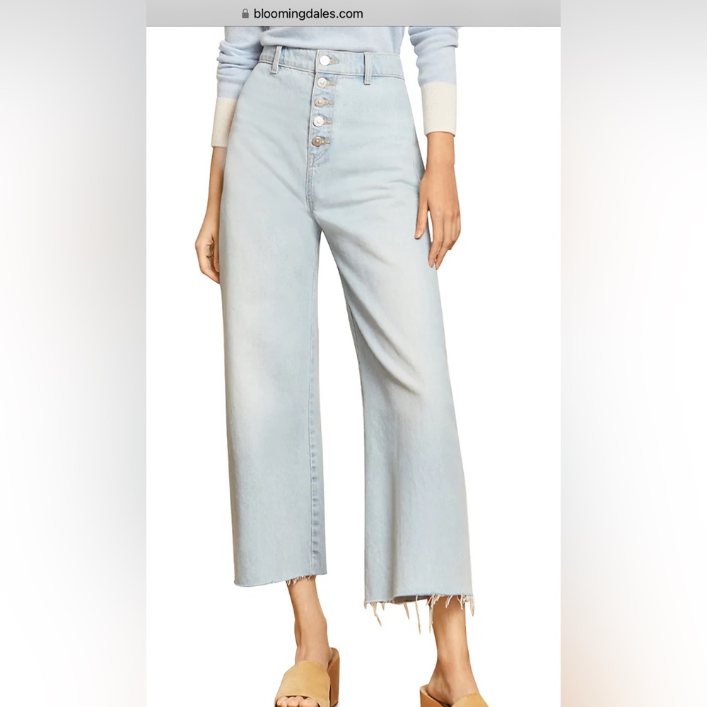 Veronica Beard Grant high waist wide leg button fly Jeans light blue size 29